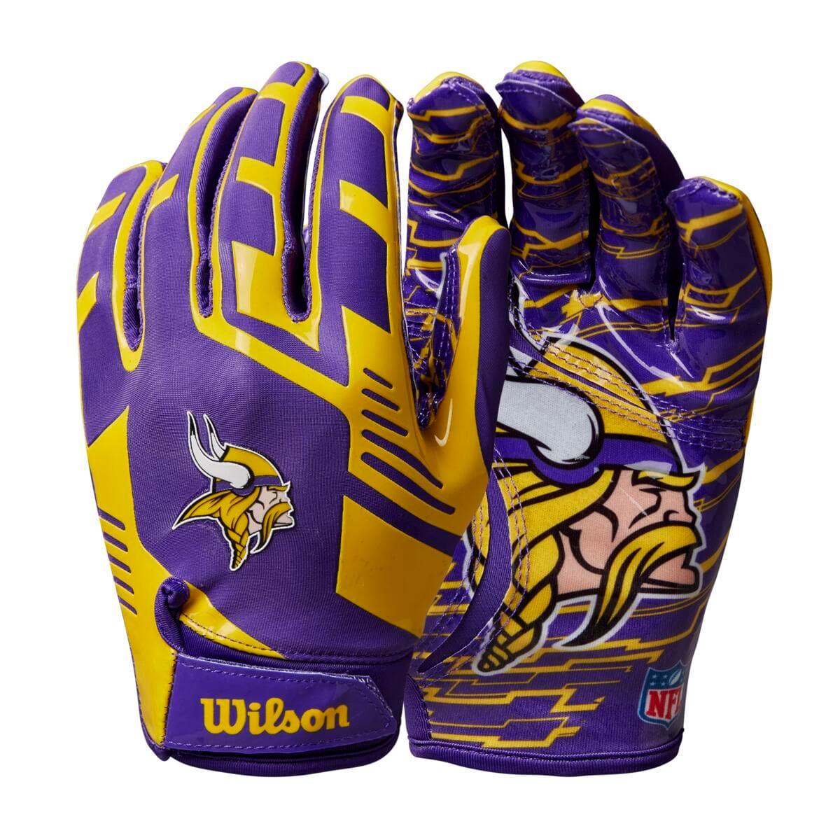 Wilson Sporting Goods Gloves Minnesota Vikings Wilson NFL Team Stretch Fit Receiver Gloves