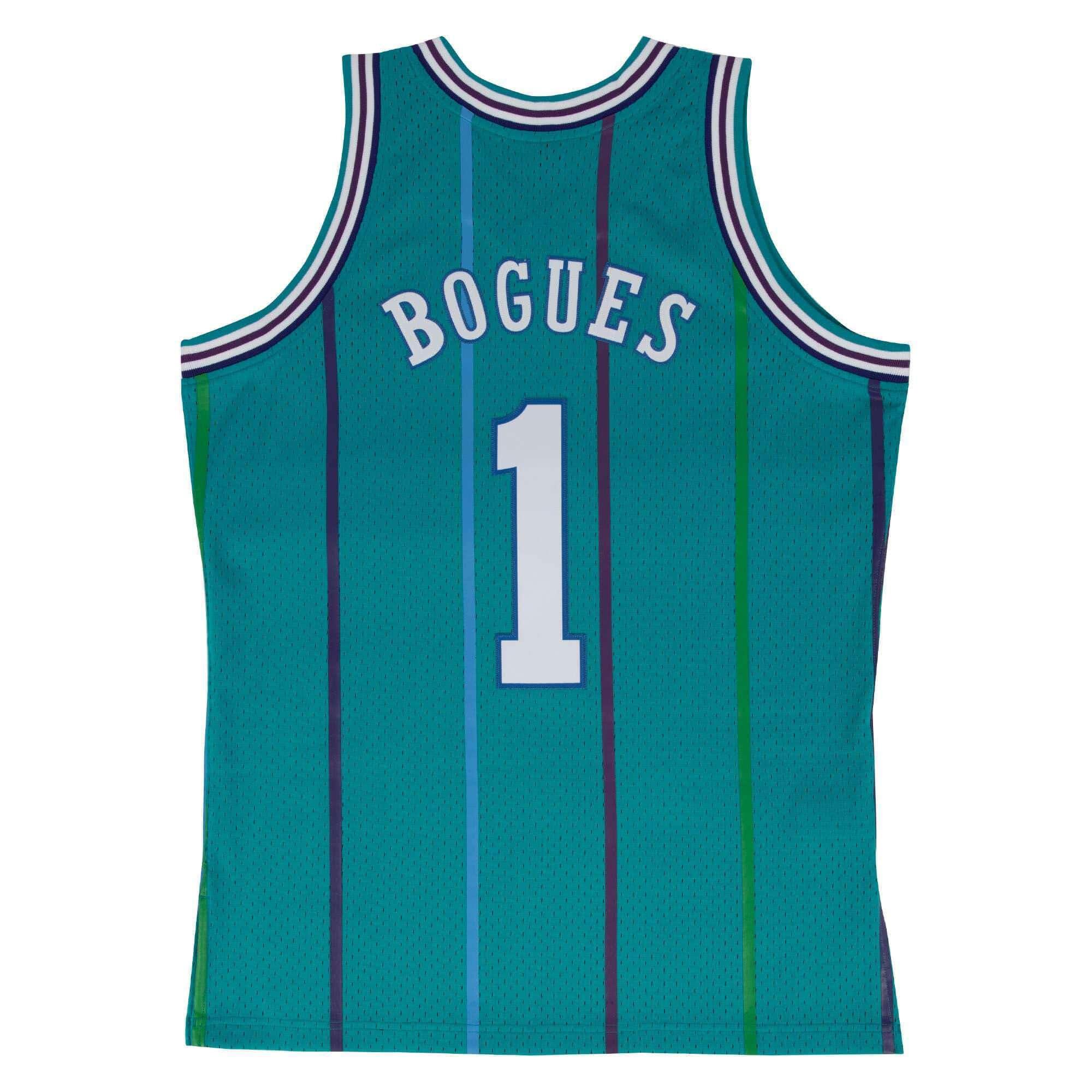Mitchell And Ness Jerseys Muggsy Bogues Charlotte Hornets Mitchell & Ness NBA Swingman Jersey - Teal
