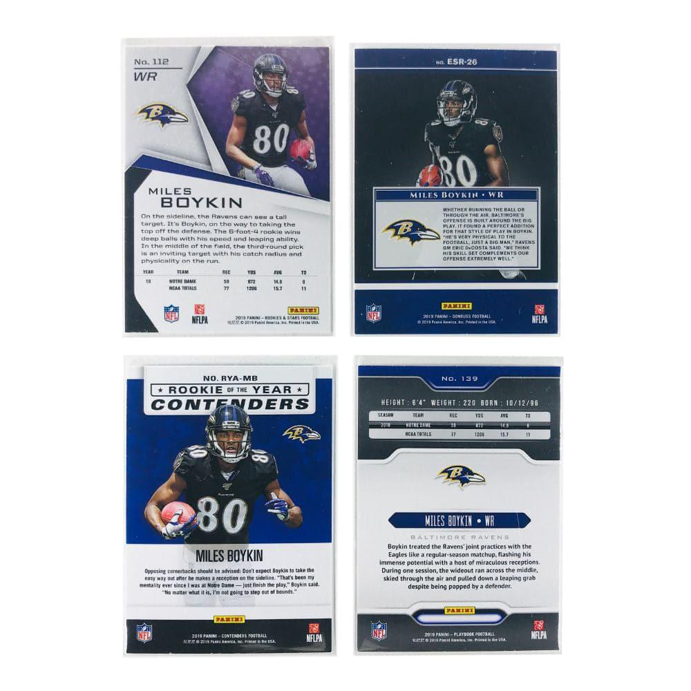 Panini Cards Myles Boykin Baltimore Ravens Panini NFL 4 Rookie Card Set