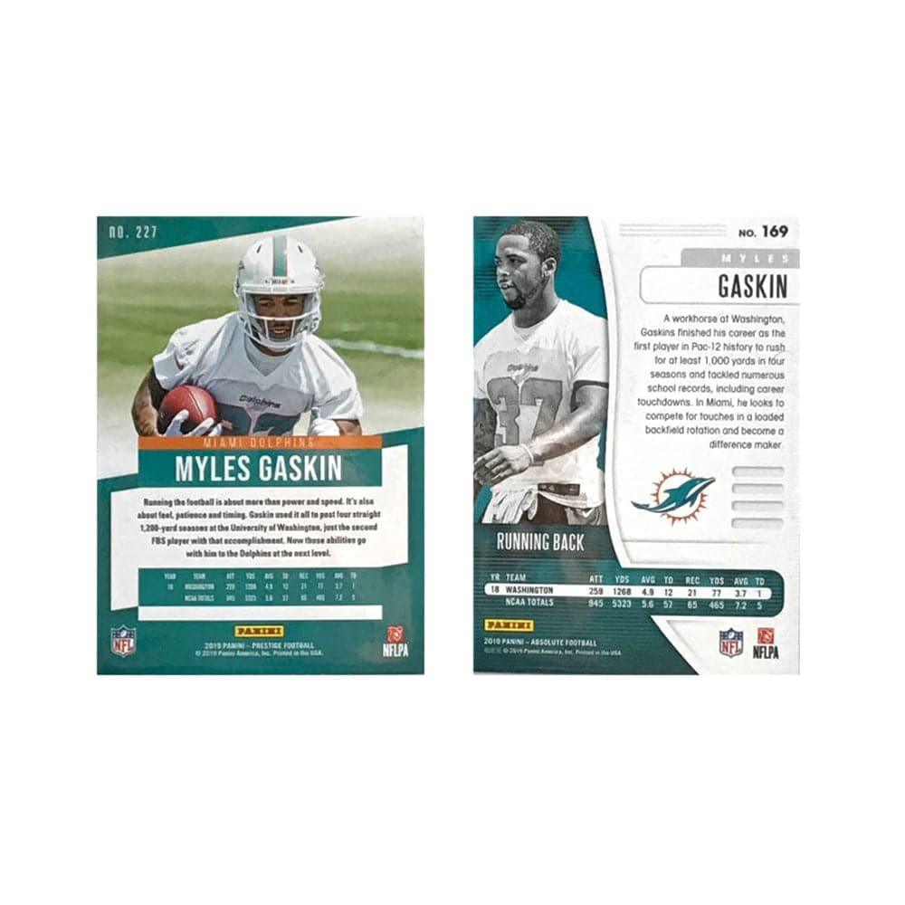 Panini Cards Myles Gaskin Miami Dolphins 2019 Panini NFL 2 Insert Rookie Card Set