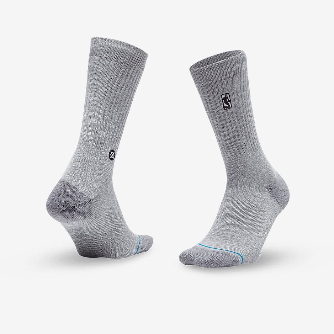 Stance Socks NBA Logoman Stance Black & White NBA Crew Socks - Heather Grey