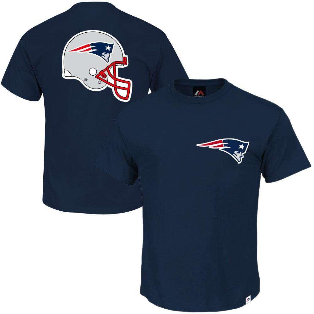 Majestic Athletic T-Shirts S New England Patriots Majestic NFL Helmet Logo T-Shirt - Navy
