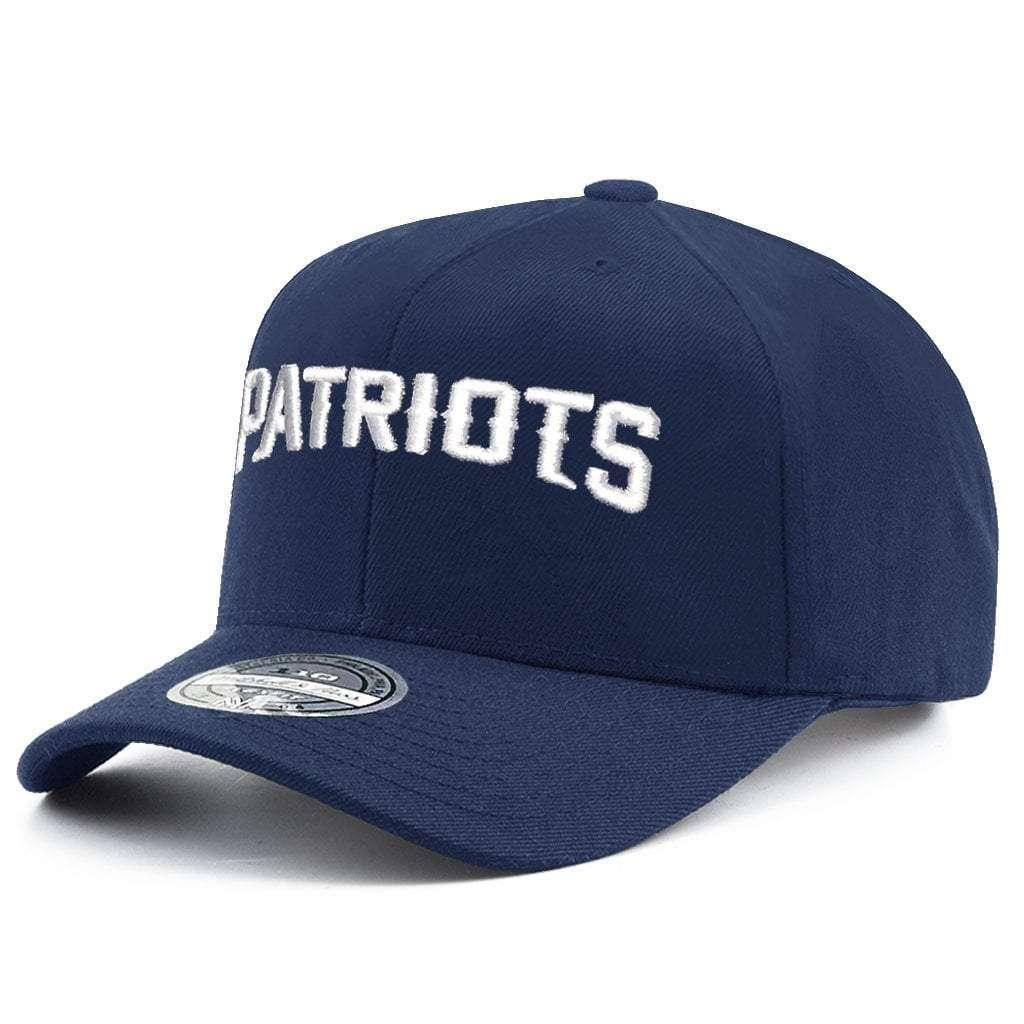 Mitchell And Ness Caps New England Patriots Mitchell & Ness NFL Courtside 110 Curved Snapback Hat - Navy