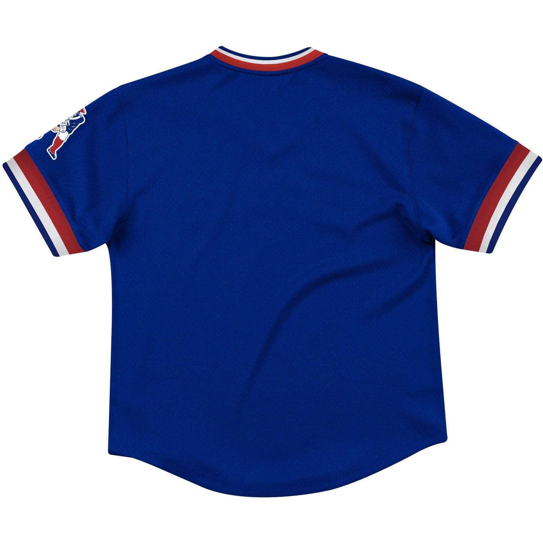 Mitchell And Ness T-Shirts New England Patriots Mitchell & Ness NFL Special Script Mesh V-Neck - Blue