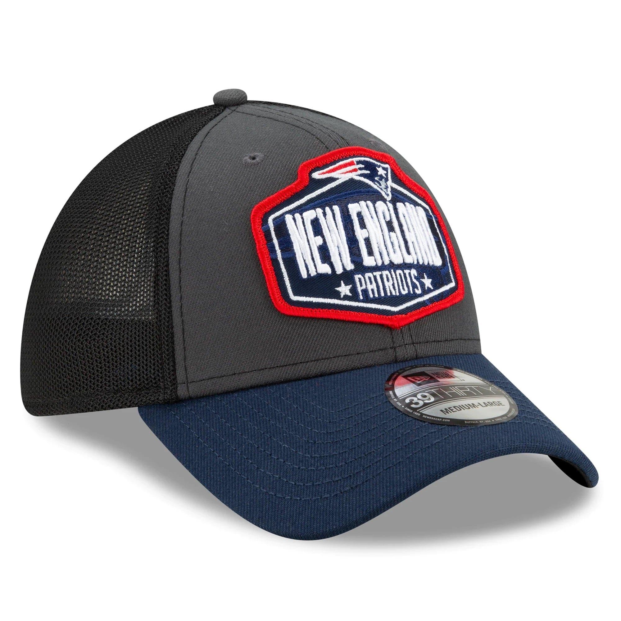 New Era Caps New England Patriots New Era 2021 NFL Draft 39THIRTY Flex Fit Curve Hat - Graphite