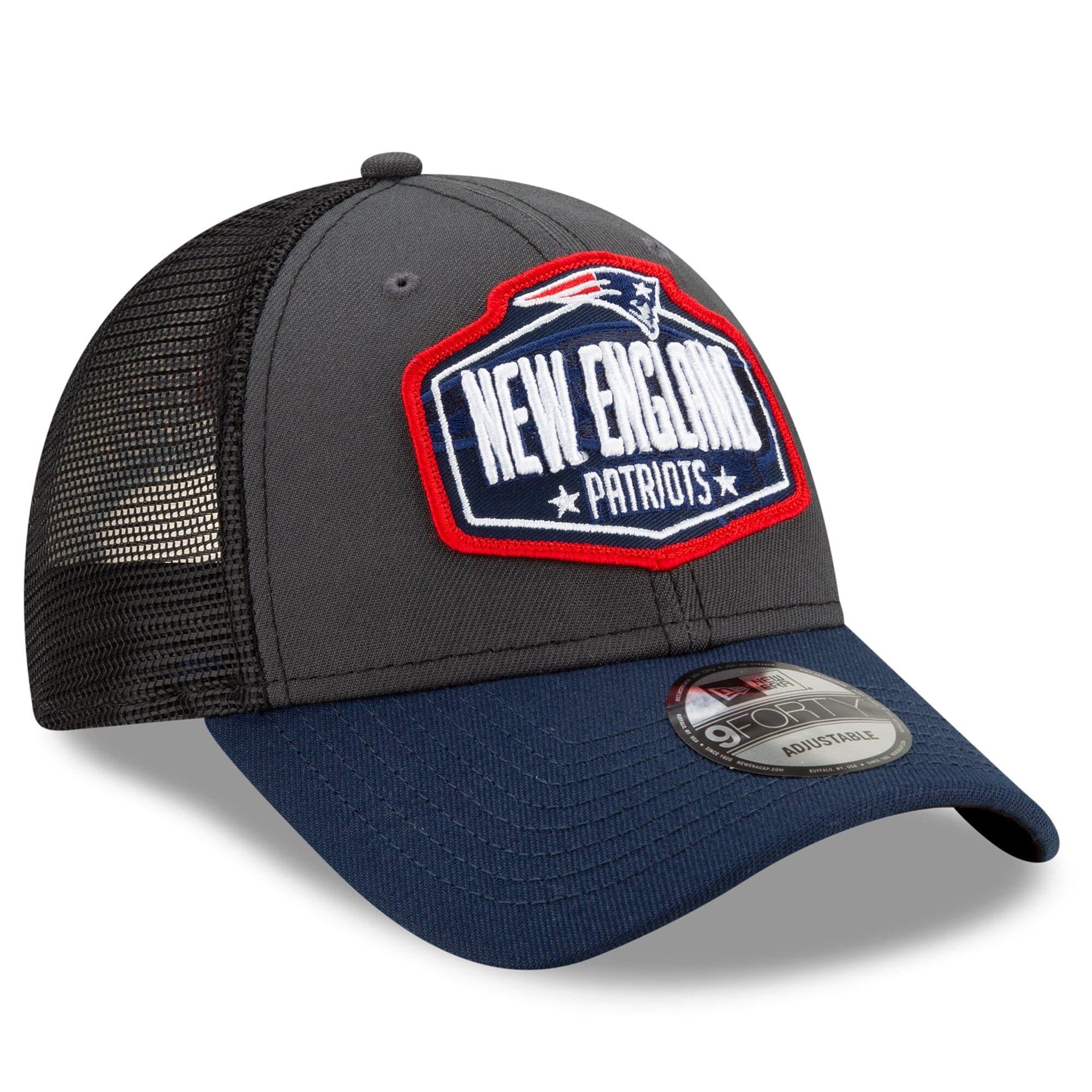 New Era Caps New England Patriots New Era 2021 NFL Draft 9FORTY Snapback Curve Hat - Graphite