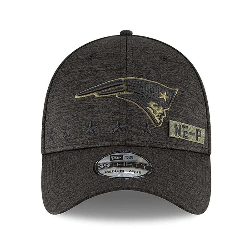New Era Caps New England Patriots New Era NFL 2020 Salute To Service 39THIRTY Flex Fit Curve Hat - Black