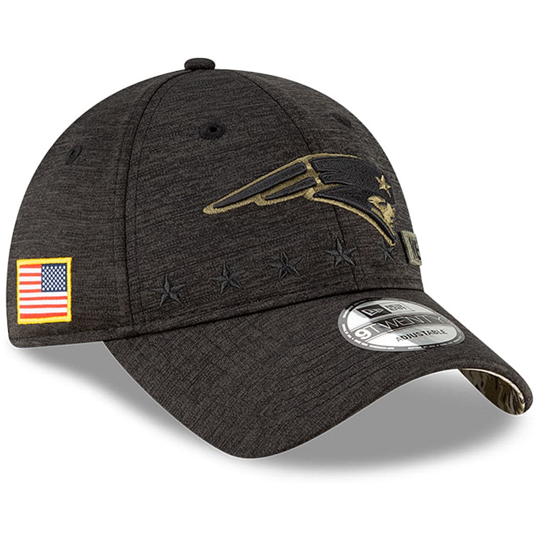 New Era Caps New England Patriots New Era NFL 2020 Salute To Service 9TWENTY Curve Hat - Black
