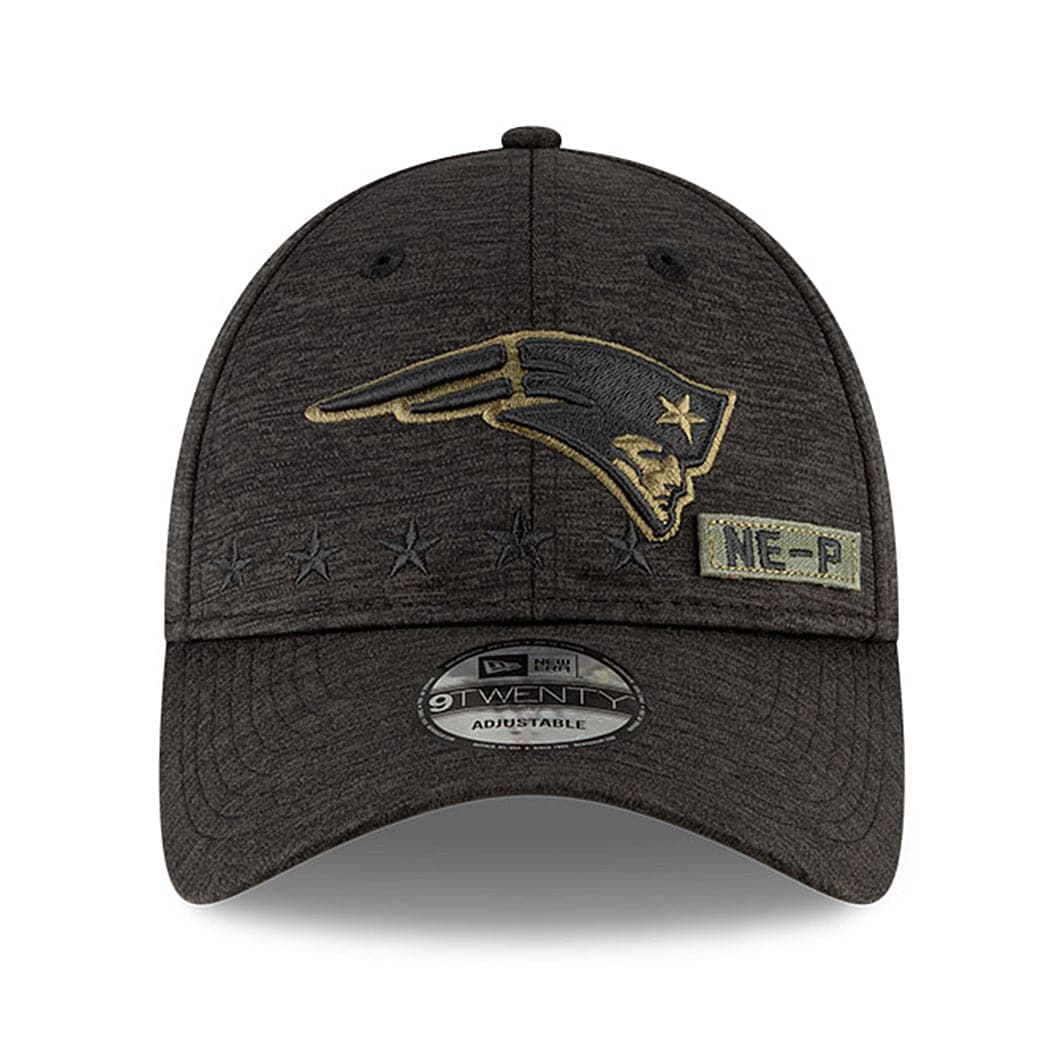 New Era Caps New England Patriots New Era NFL 2020 Salute To Service 9TWENTY Curve Hat - Black