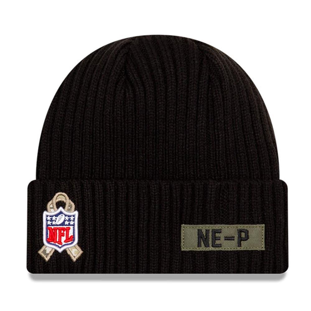 New Era Beanies New England Patriots New Era NFL 2020 Salute To Service Cuffed Knit Beanie - Black