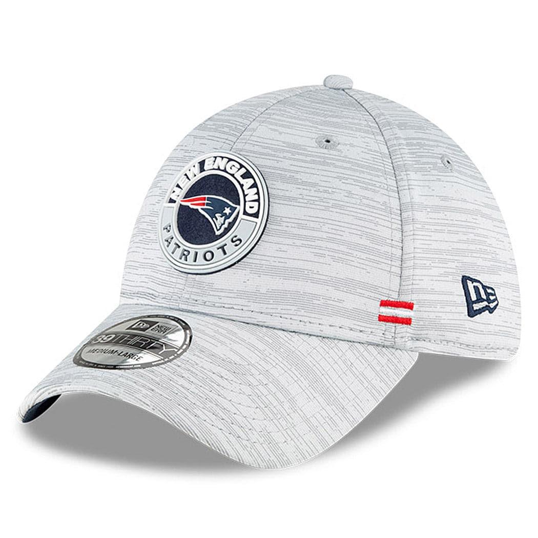 New Era Caps New England Patriots New Era NFL 2020 Sideline 39THIRTY Flex Fit Curve Hat - Grey