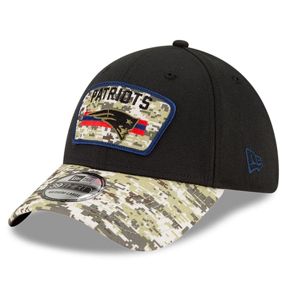 New Era Caps New England Patriots New Era NFL 2021 Salute To Service 39THIRTY Flex Fit Hat - Black