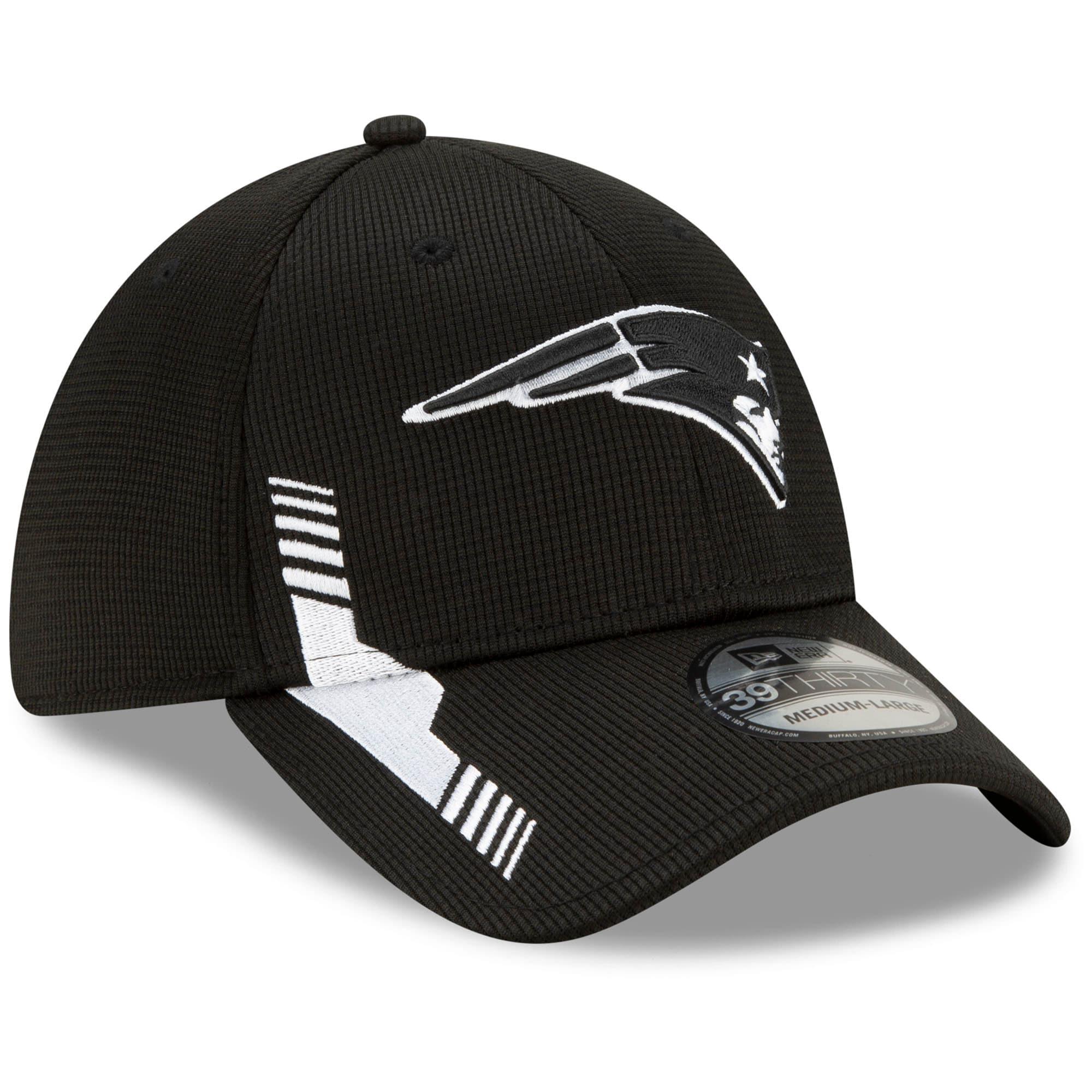 New Era Caps New England Patriots New Era NFL 2021 Sideline Home 39THIRTY Flex Fit Hat - Black