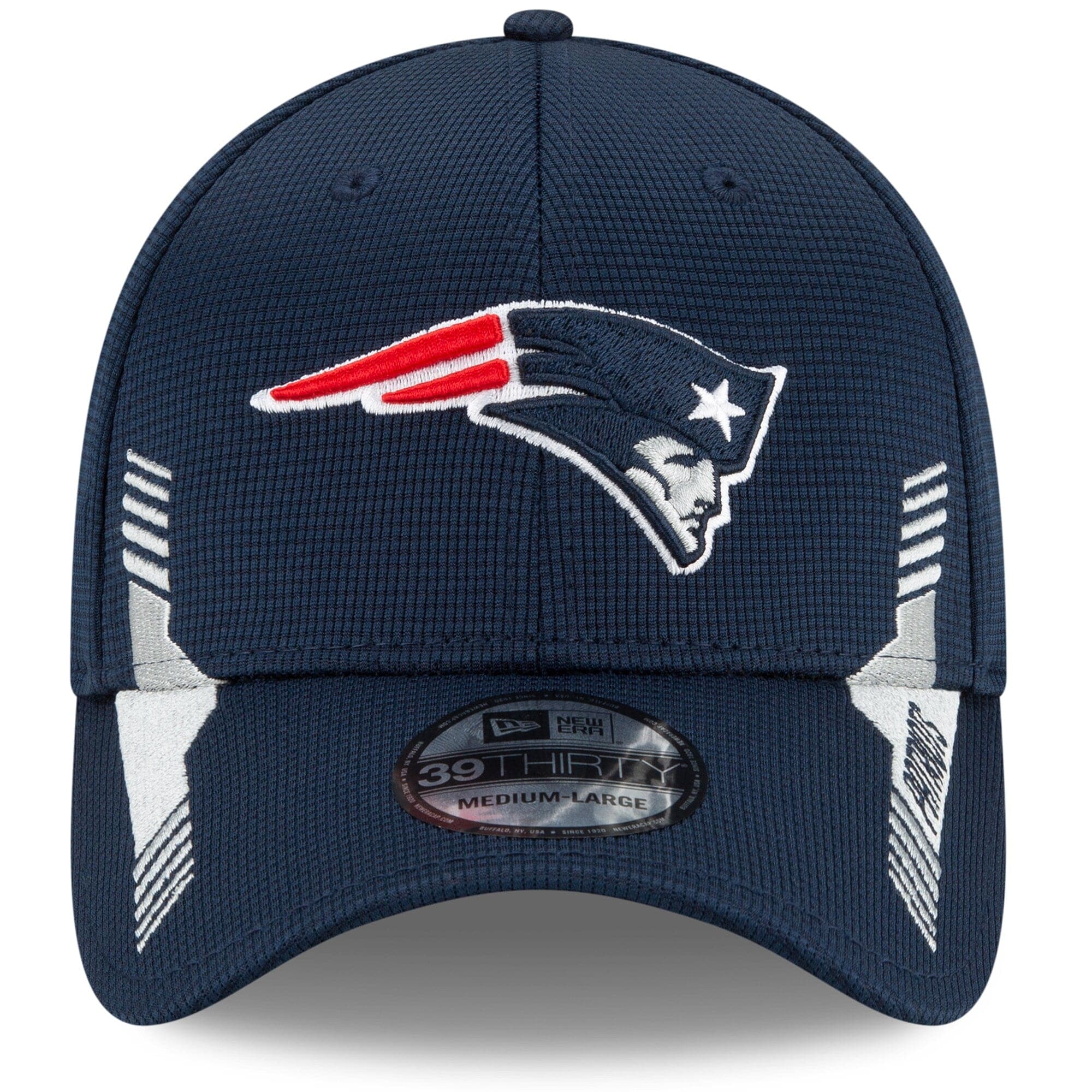 New Era Caps New England Patriots New Era NFL 2021 Sideline Home 39THIRTY Flex Fit Hat - Navy