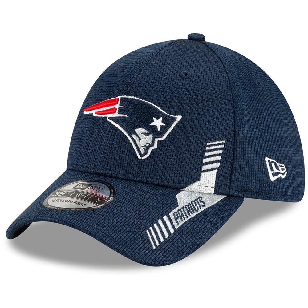 New Era Caps New England Patriots New Era NFL 2021 Sideline Home 39THIRTY Flex Fit Hat - Navy