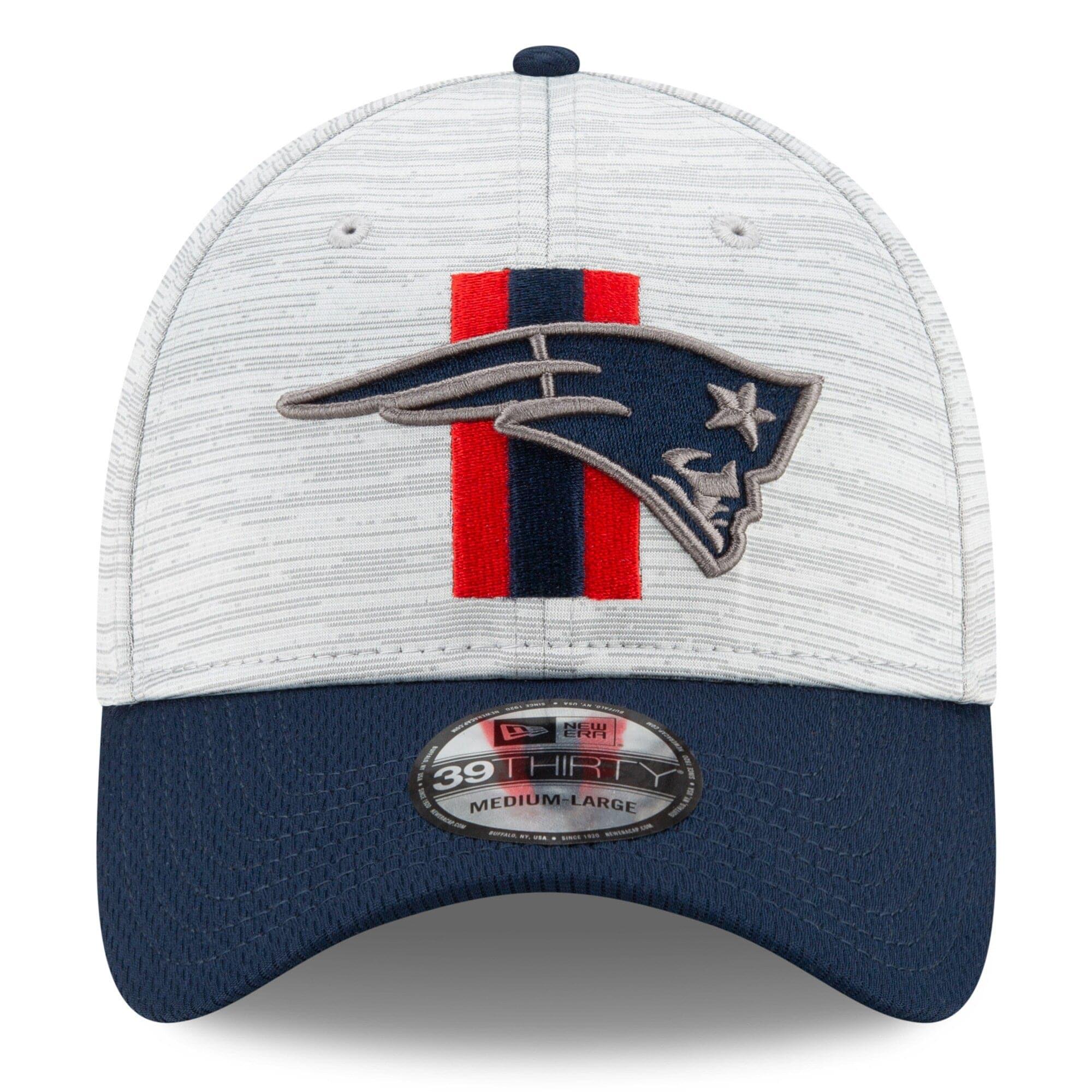 New Era Caps New England Patriots New Era NFL 2021 Training Camp 39THIRTY Flex Fit Curve Hat - Grey