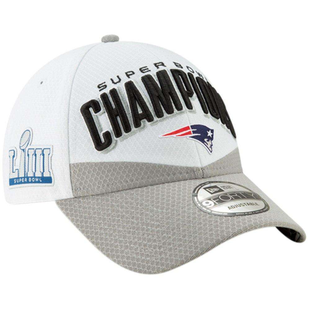 New Era Caps New England Patriots New Era Super Bowl LIII Champions 9FORTY Snapback Hat - White