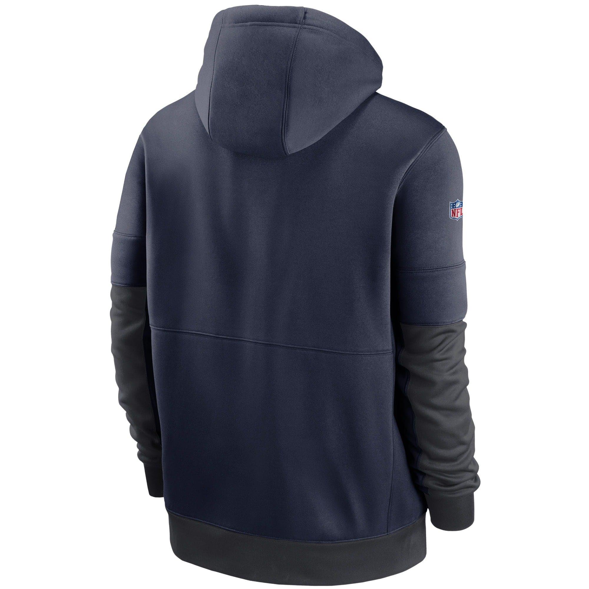 Nike Jumpers New England Patriots Nike NFL Lockup Therma Zip Hoodie Jumper - Navy