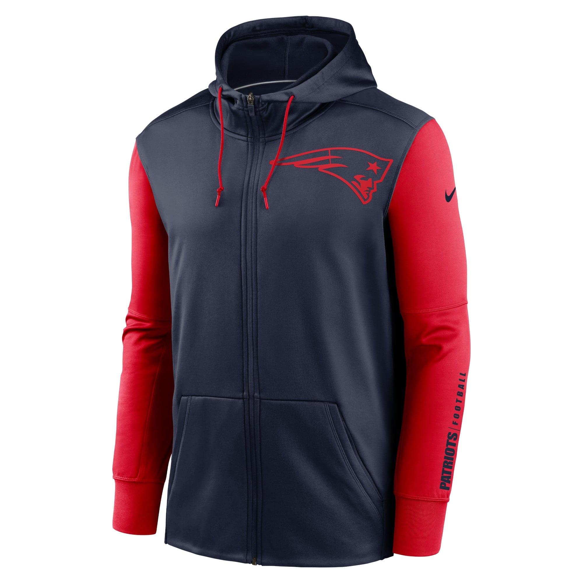 Nike Jumpers New England Patriots Nike NFL Mascot Full Zip Performance Hoodie Jumper - Navy