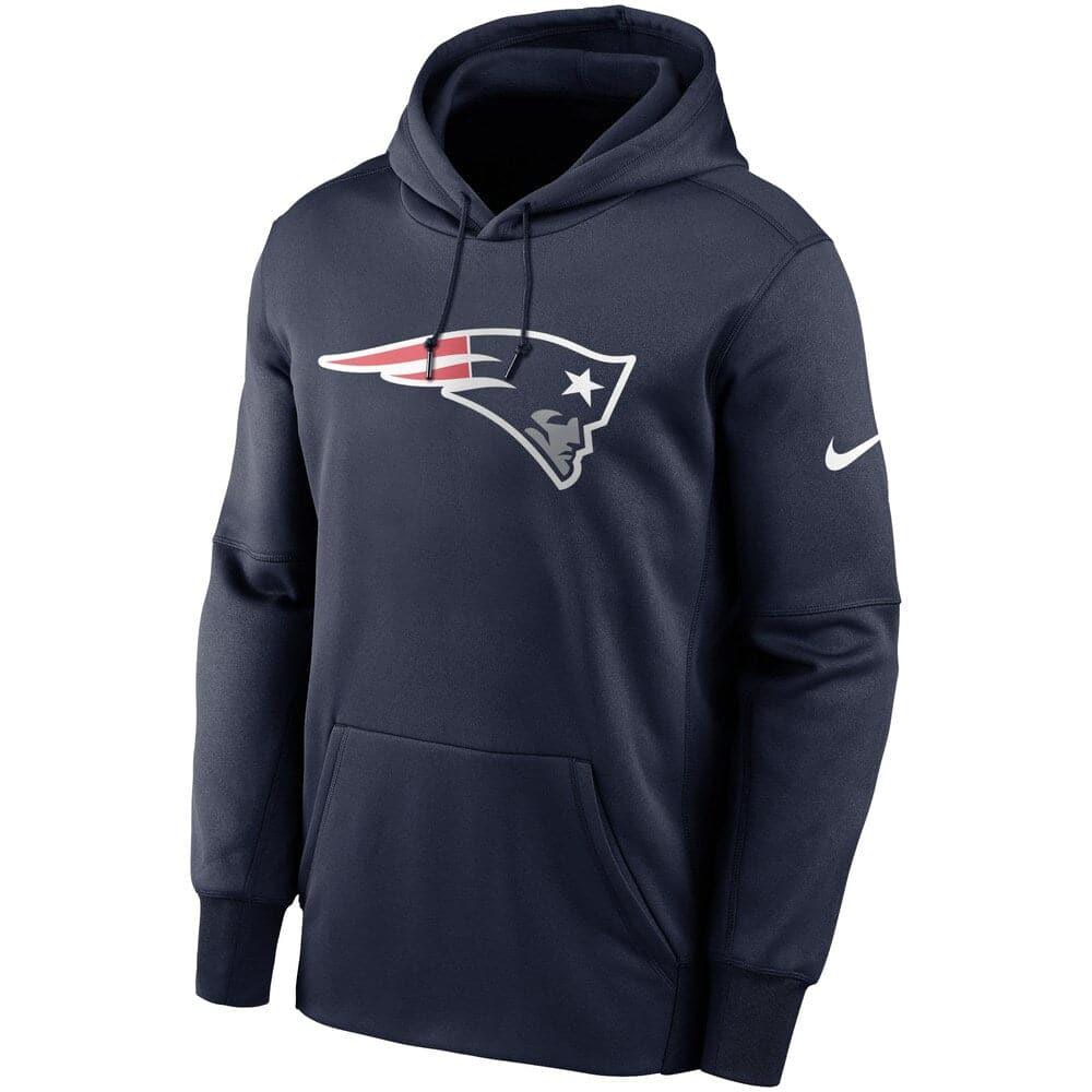 Nike Jumpers New England Patriots Nike NFL Prime Logo Therma Hoodie Jumper - College Navy