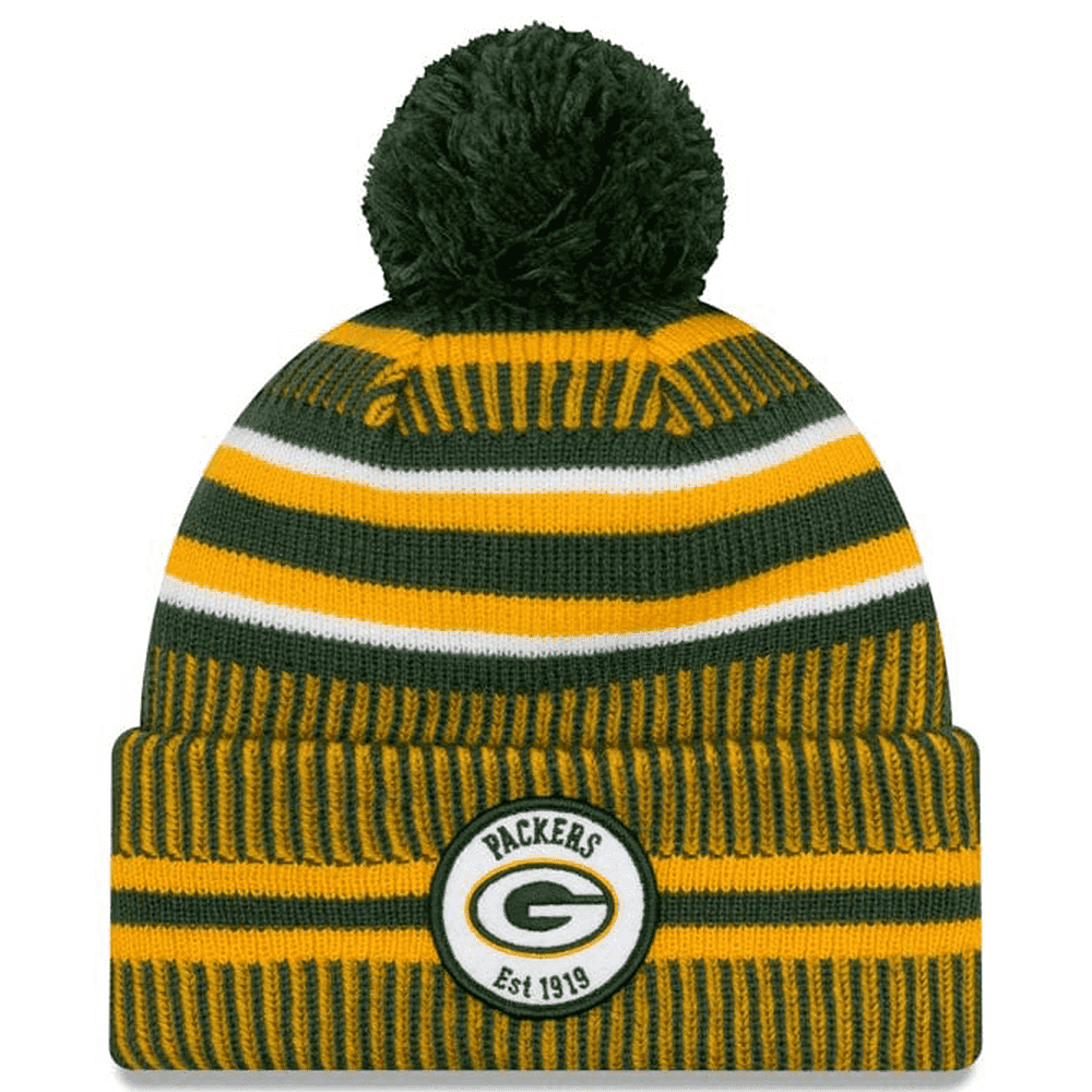 Green Bay Packers New Era NFL 2019 Sideline Home Knit Beanie - Green