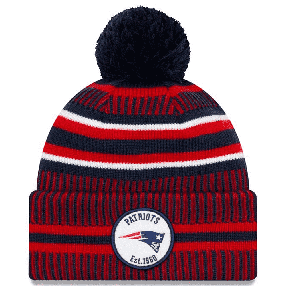 New England Patriots New Era NFL 2019 Sideline Home Knit Beanie - Navy