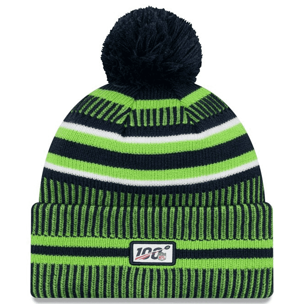Seattle Seahawks New Era NFL 2019 Sideline Home Knit Beanie - Navy