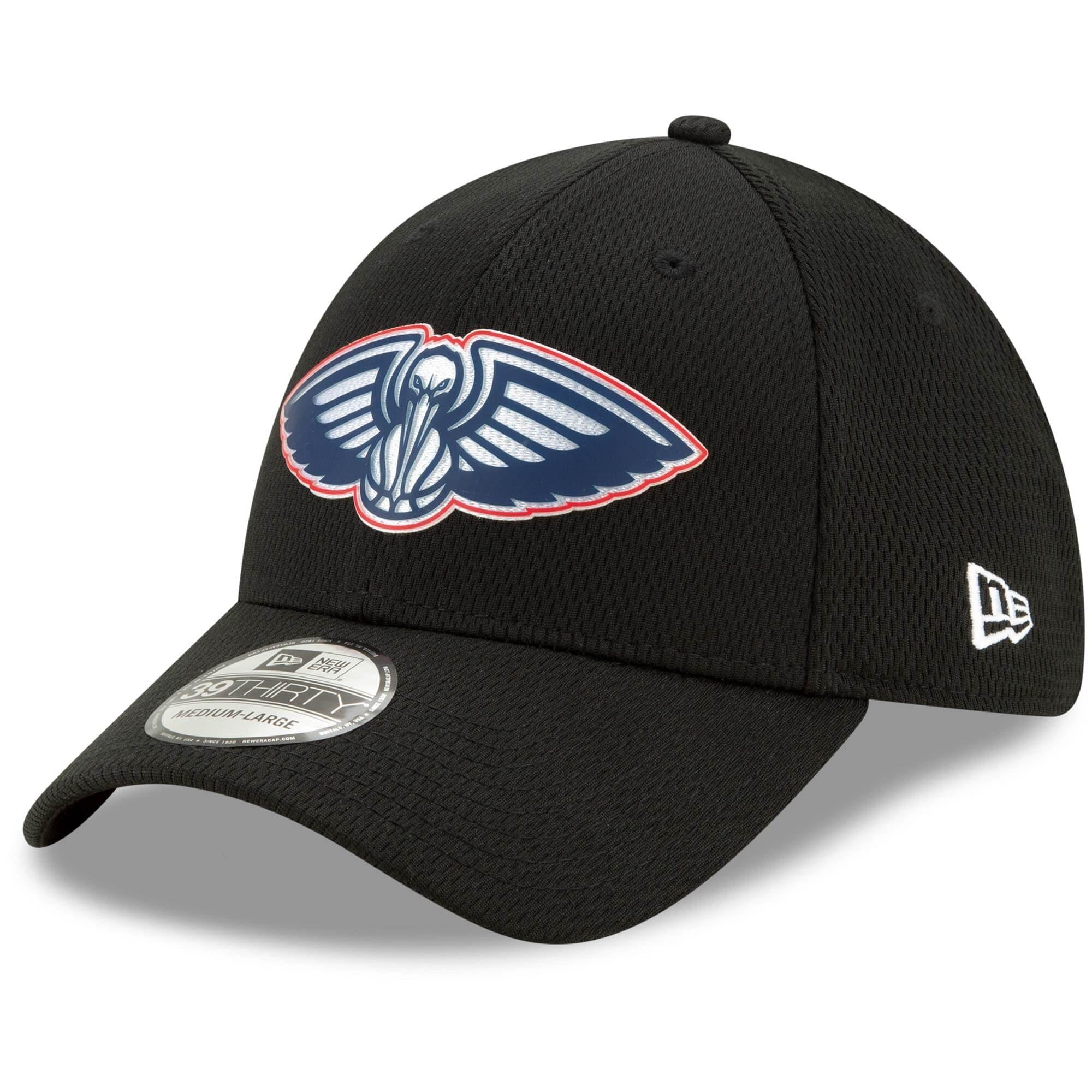 New Era Caps New Orleans Pelicans New Era NBA 2020 Back Half 39THIRTY Flex Fit Curve Hat - Black