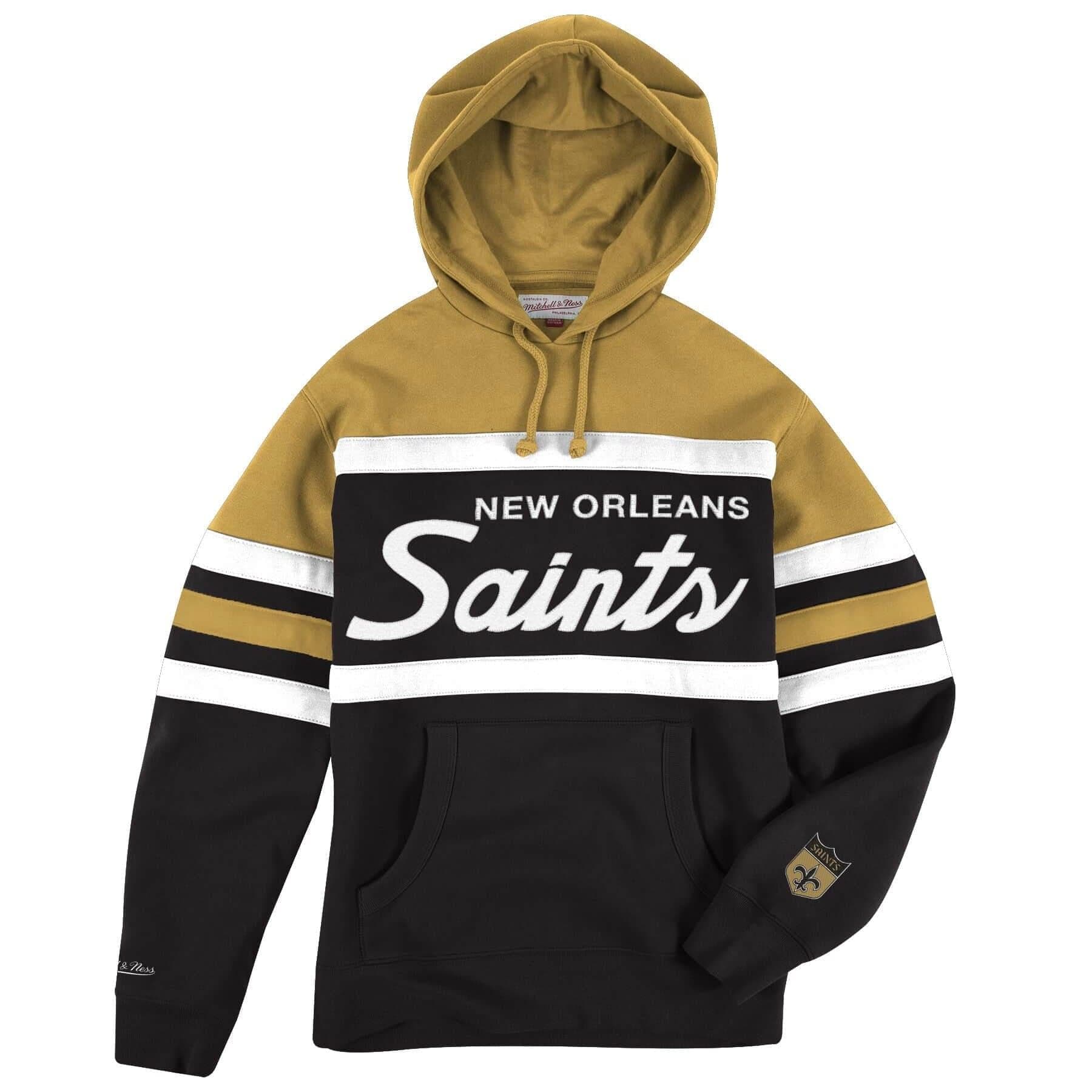 Mitchell And Ness Jumpers New Orleans Saints Mitchell & Ness NFL Head Coach Hoodie Jumper - Black/Gold