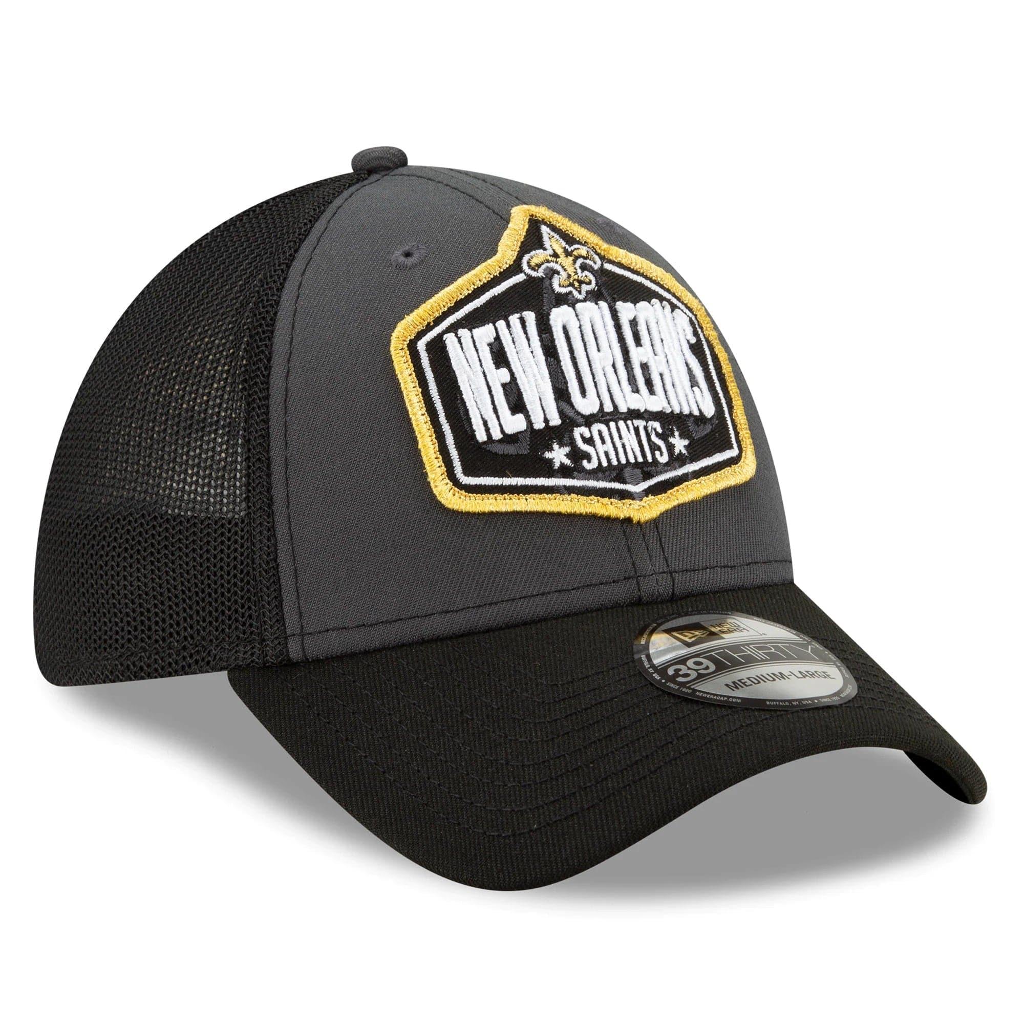 New Era Caps New Orleans Saints New Era 2021 NFL Draft 39THIRTY Flex Fit Curve Hat - Graphite