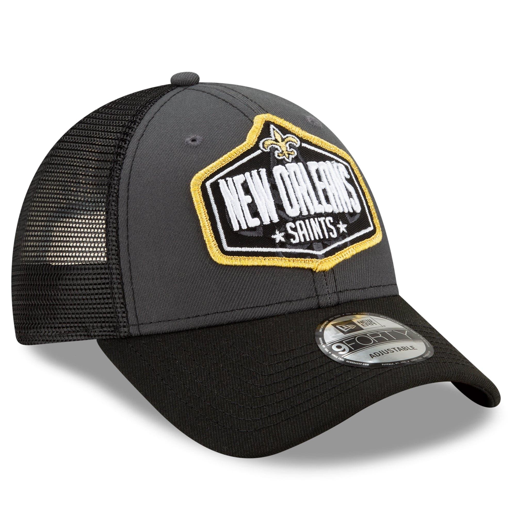 New Era Caps New Orleans Saints New Era 2021 NFL Draft 9FORTY Snapback Curve Hat - Graphite