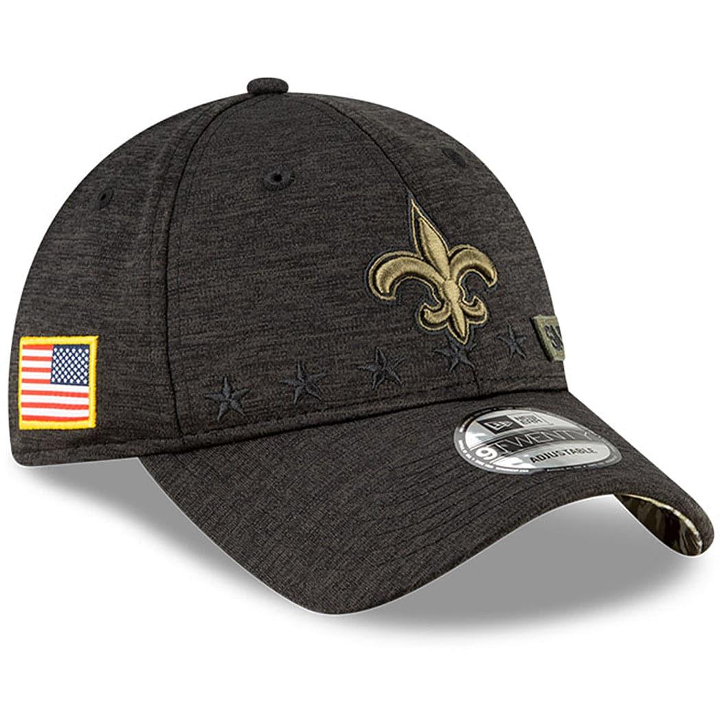 New Era Caps New Orleans Saints New Era NFL 2020 Salute To Service 9TWENTY Curve Hat - Black