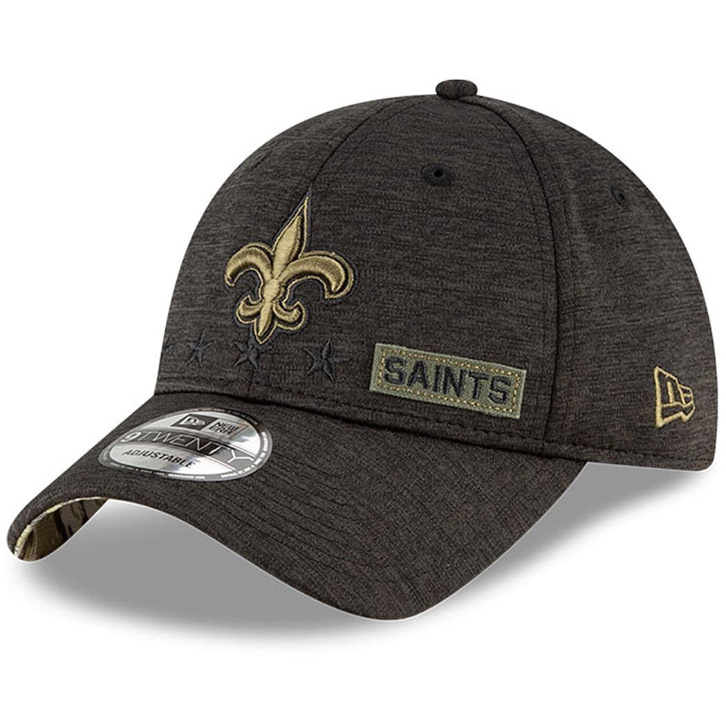 New Era Caps New Orleans Saints New Era NFL 2020 Salute To Service 9TWENTY Curve Hat - Black