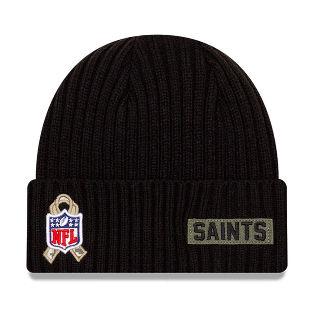 New Era Beanies New Orleans Saints New Era NFL 2020 Salute To Service Cuffed Knit Beanie - Black
