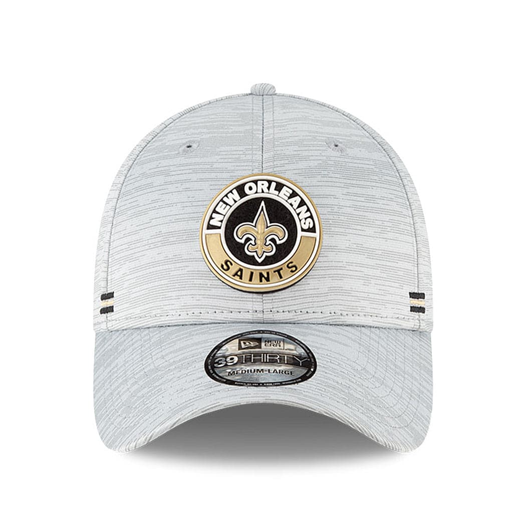 New Era Caps New Orleans Saints New Era NFL 2020 Sideline 39THIRTY Flex Fit Curve Hat - Grey
