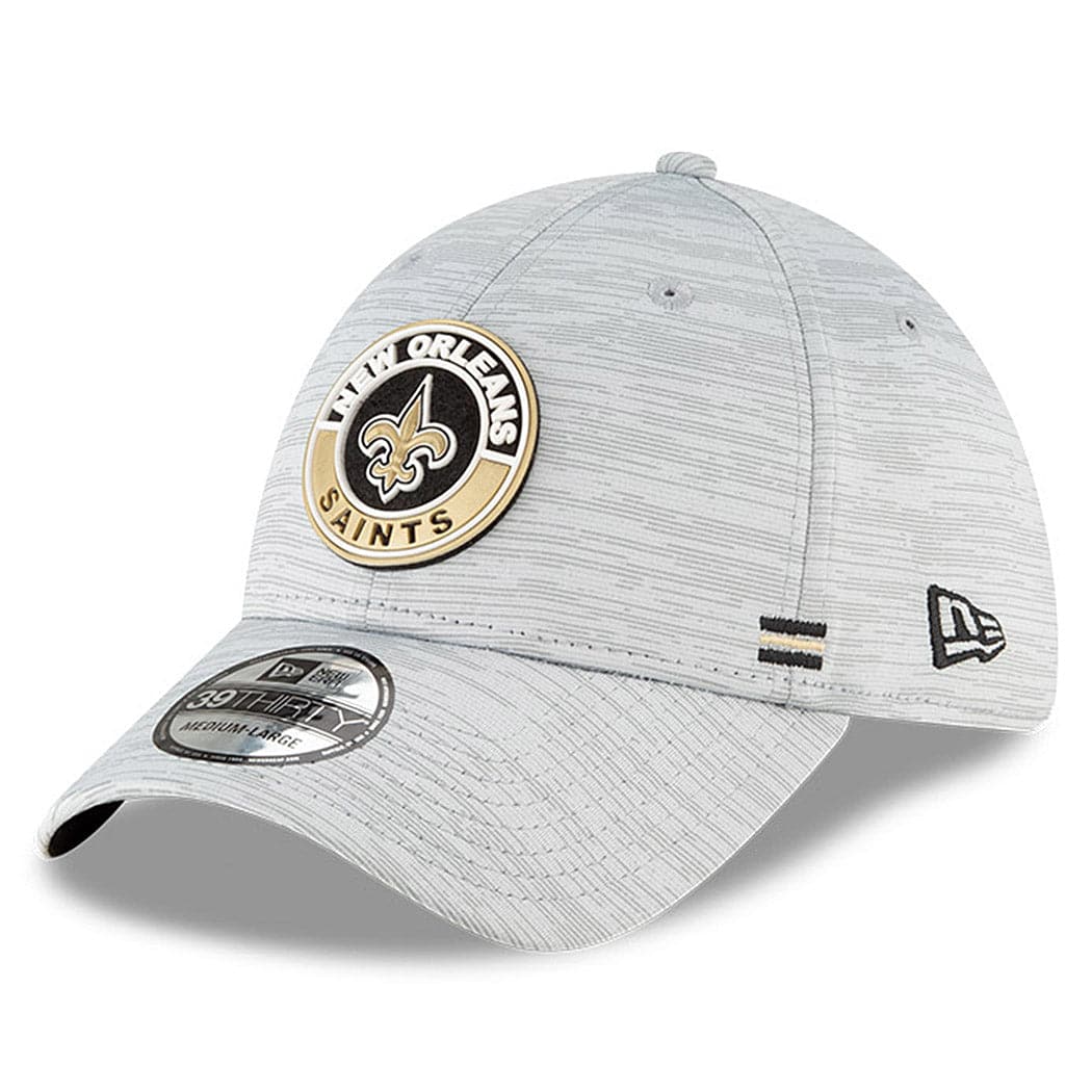 New Era Caps New Orleans Saints New Era NFL 2020 Sideline 39THIRTY Flex Fit Curve Hat - Grey