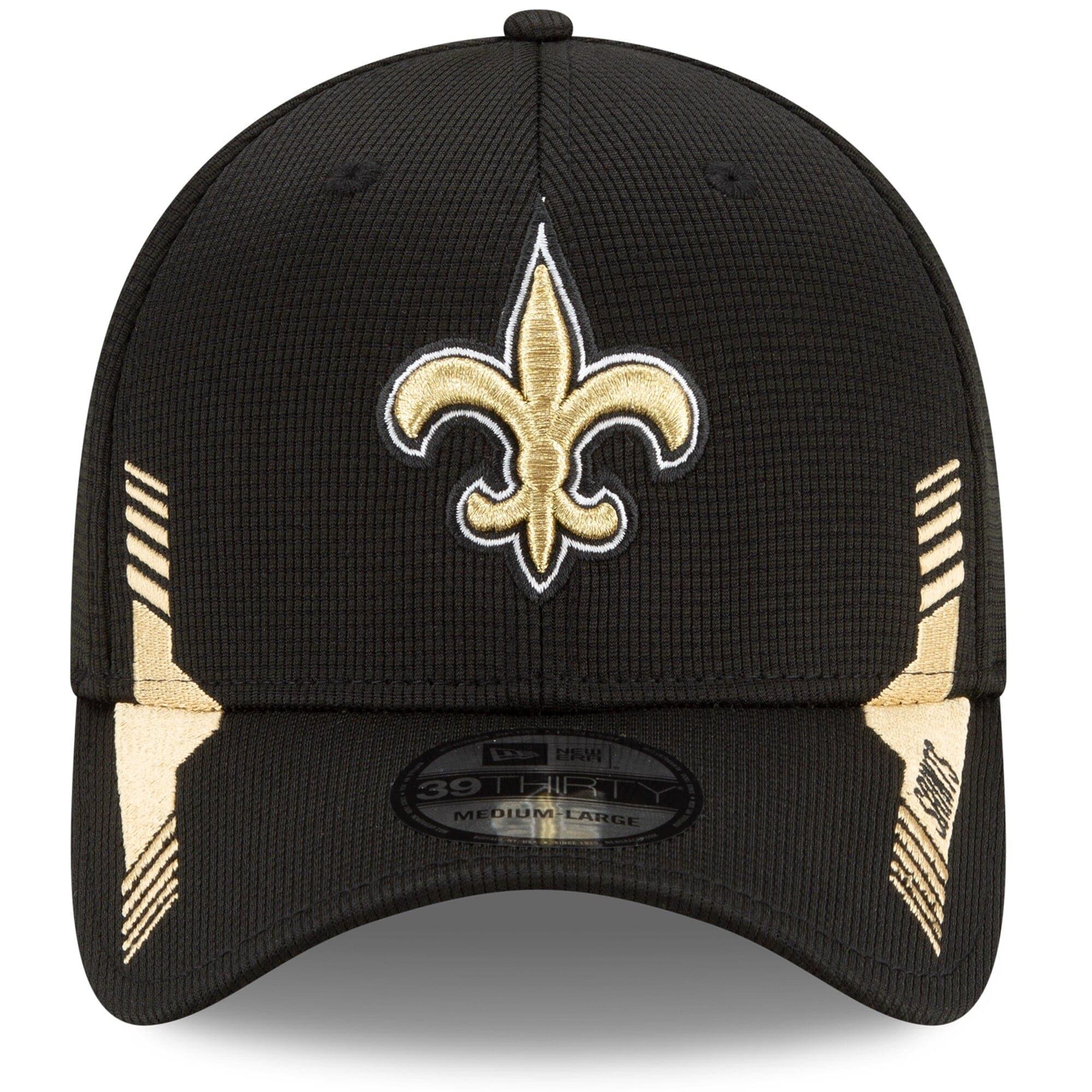 New Era Caps New Orleans Saints New Era NFL 2021 Sideline Home 39THIRTY Flex Fit Hat - Black