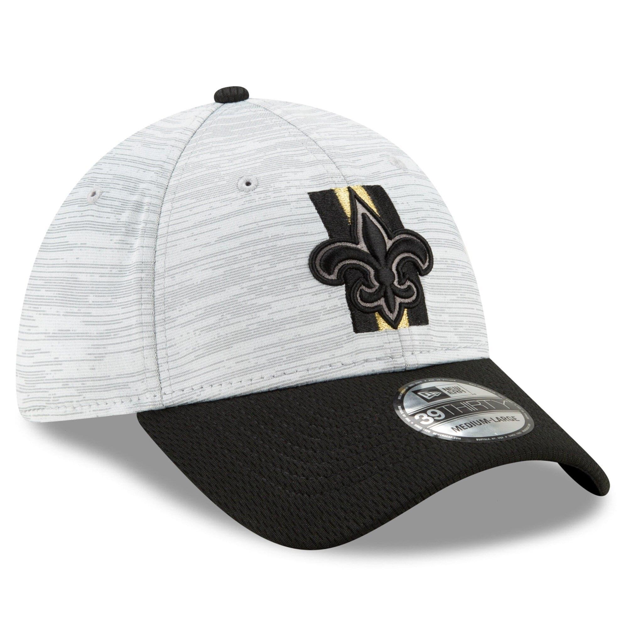 New Era Caps New Orleans Saints New Era NFL 2021 Training Camp 39THIRTY Flex Fit Curve Hat - Grey