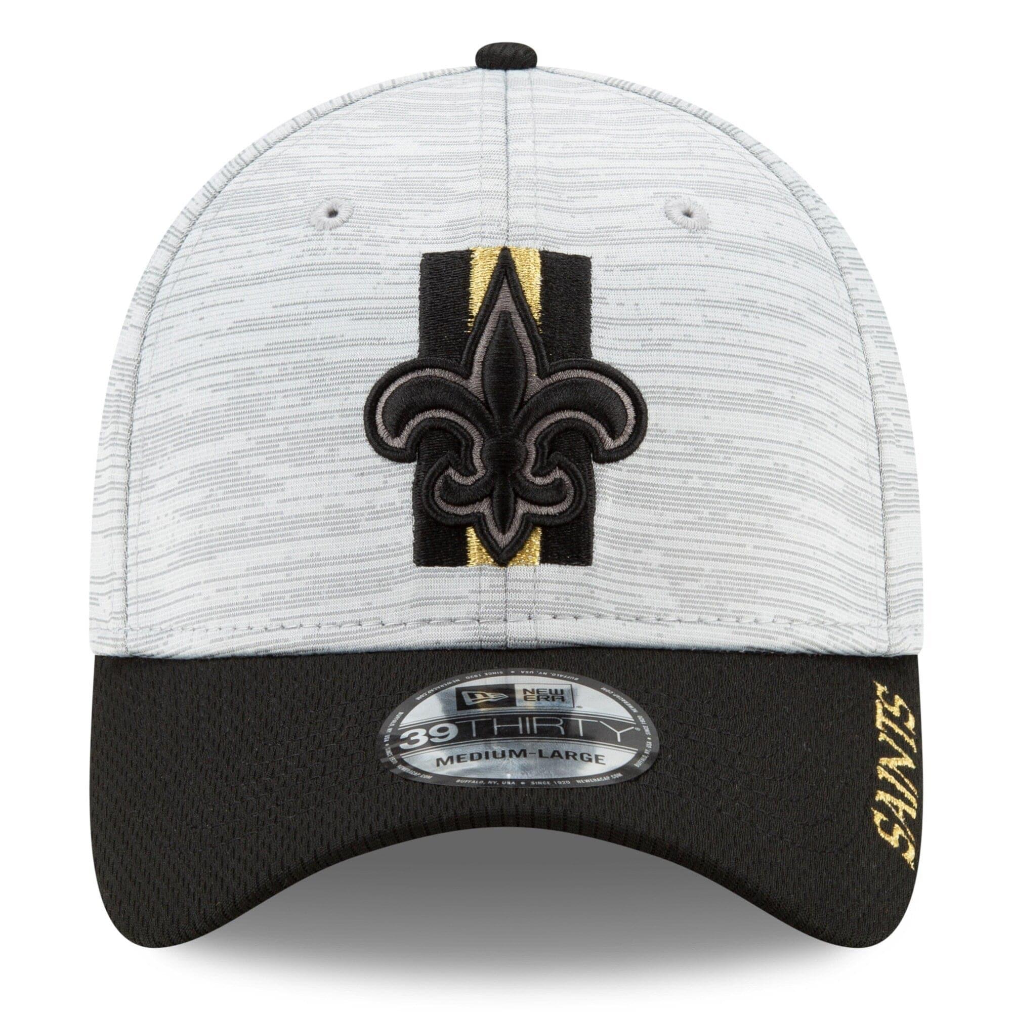 New Era Caps New Orleans Saints New Era NFL 2021 Training Camp 39THIRTY Flex Fit Curve Hat - Grey