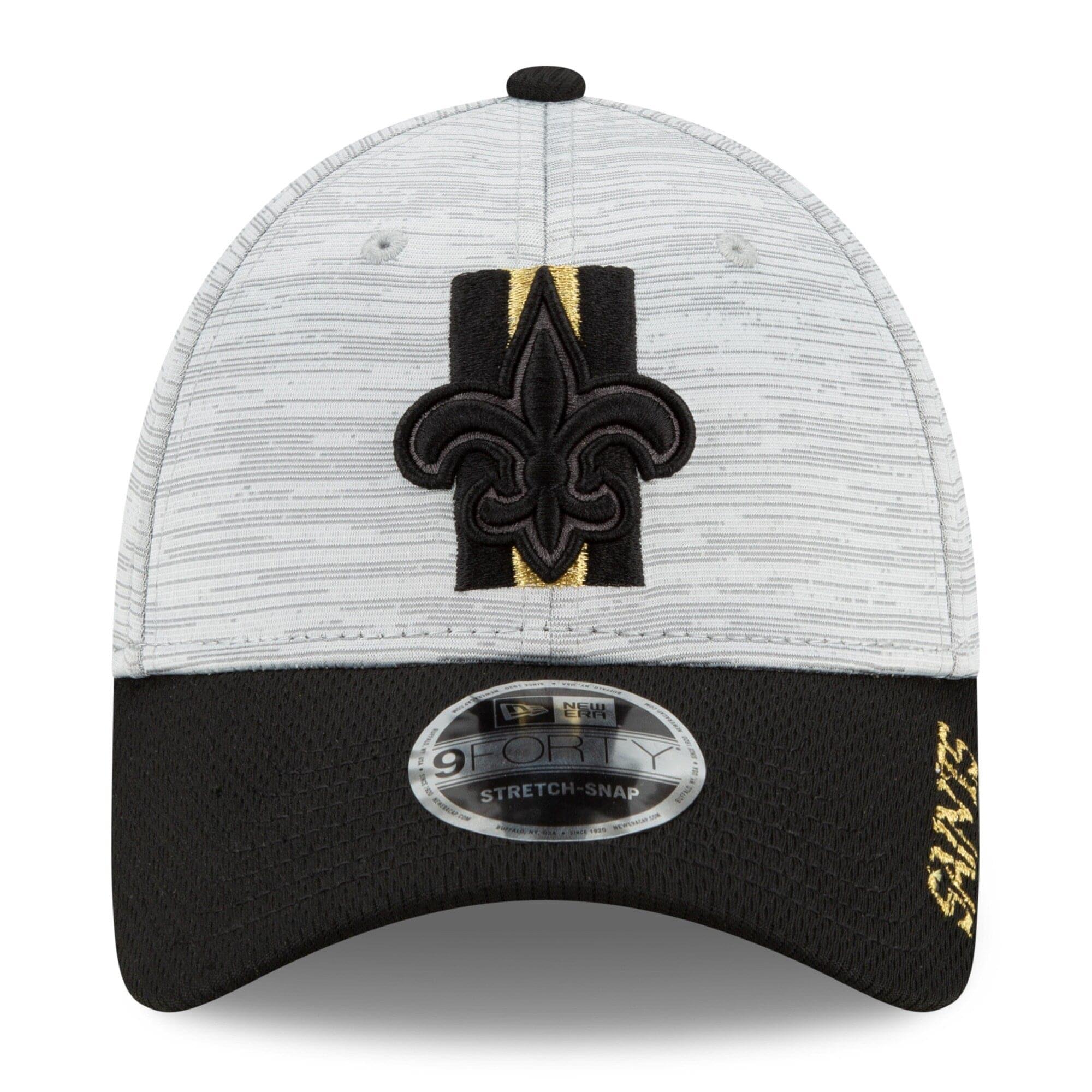 New Era Caps New Orleans Saints New Era NFL 2021 Training Camp 9FORTY Curve Stretch Snapback Hat - Grey
