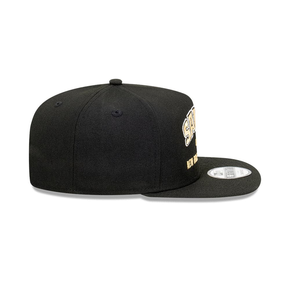 New Era Caps New Orleans Saints New Era NFL Arch Script 9FIFTY OF A-Frame Snapback Hat - Black