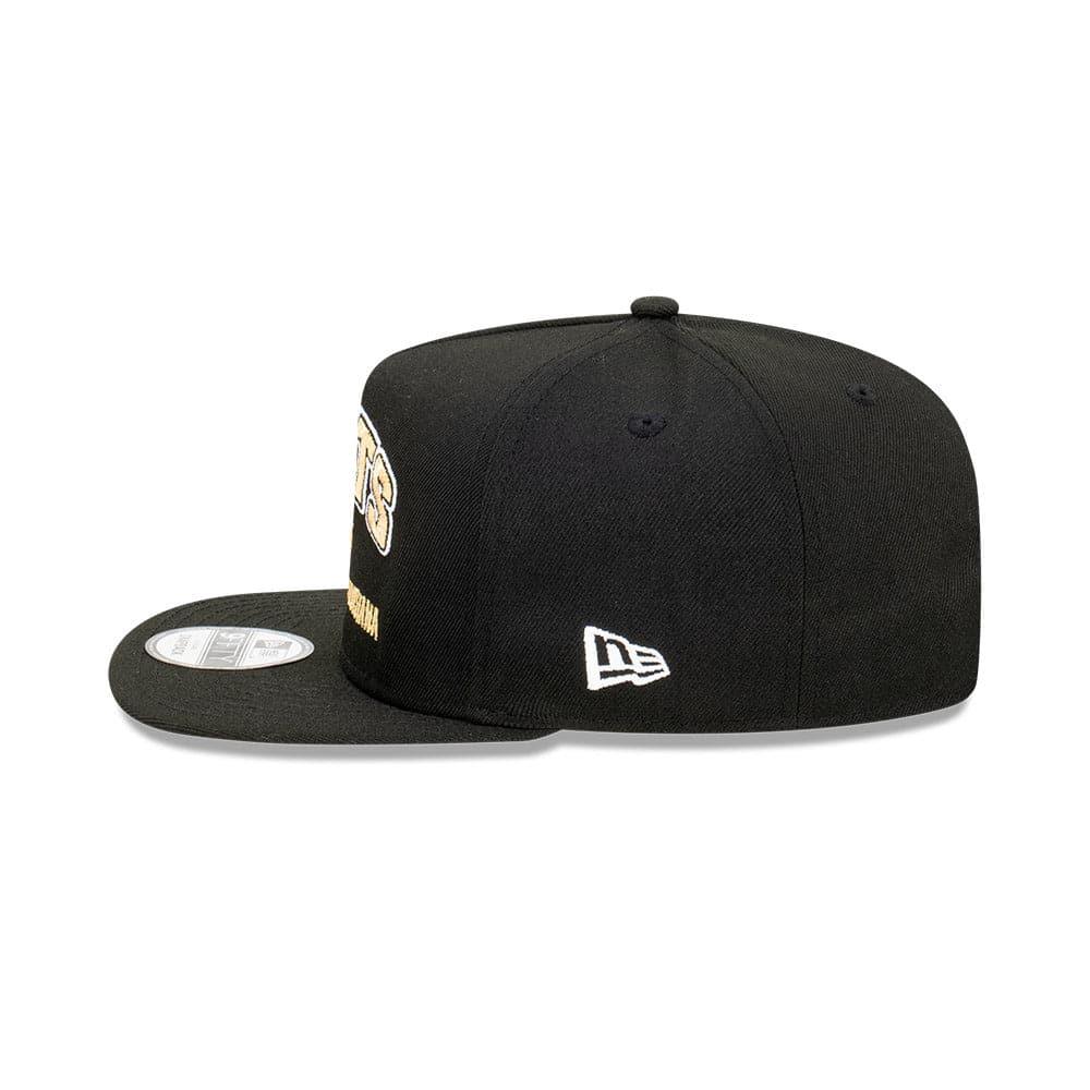 New Era Caps New Orleans Saints New Era NFL Arch Script 9FIFTY OF A-Frame Snapback Hat - Black