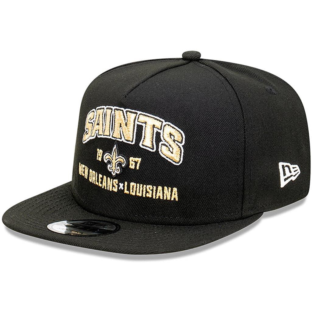 New Era Caps New Orleans Saints New Era NFL Arch Script 9FIFTY OF A-Frame Snapback Hat - Black