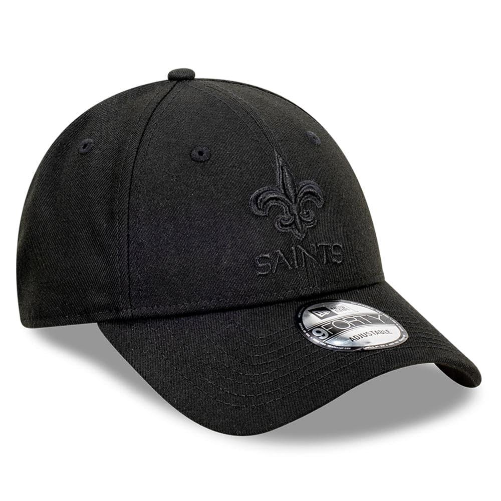 New Era Caps New Orleans Saints New Era NFL Black On Black 9FORTY Curve Snapback Hat