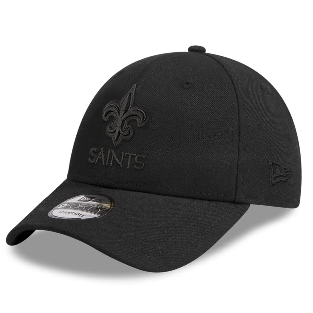 New Era Caps New Orleans Saints New Era NFL Black On Black 9FORTY Curve Snapback Hat