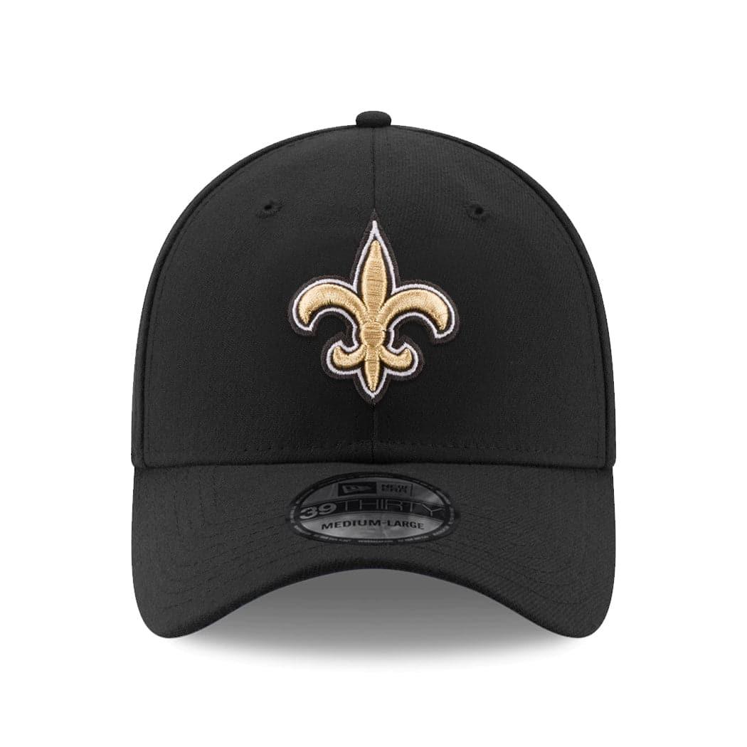 New Era Caps New Orleans Saints New Era NFL Team 39THIRTY Flex Fit Curve Hat - Black