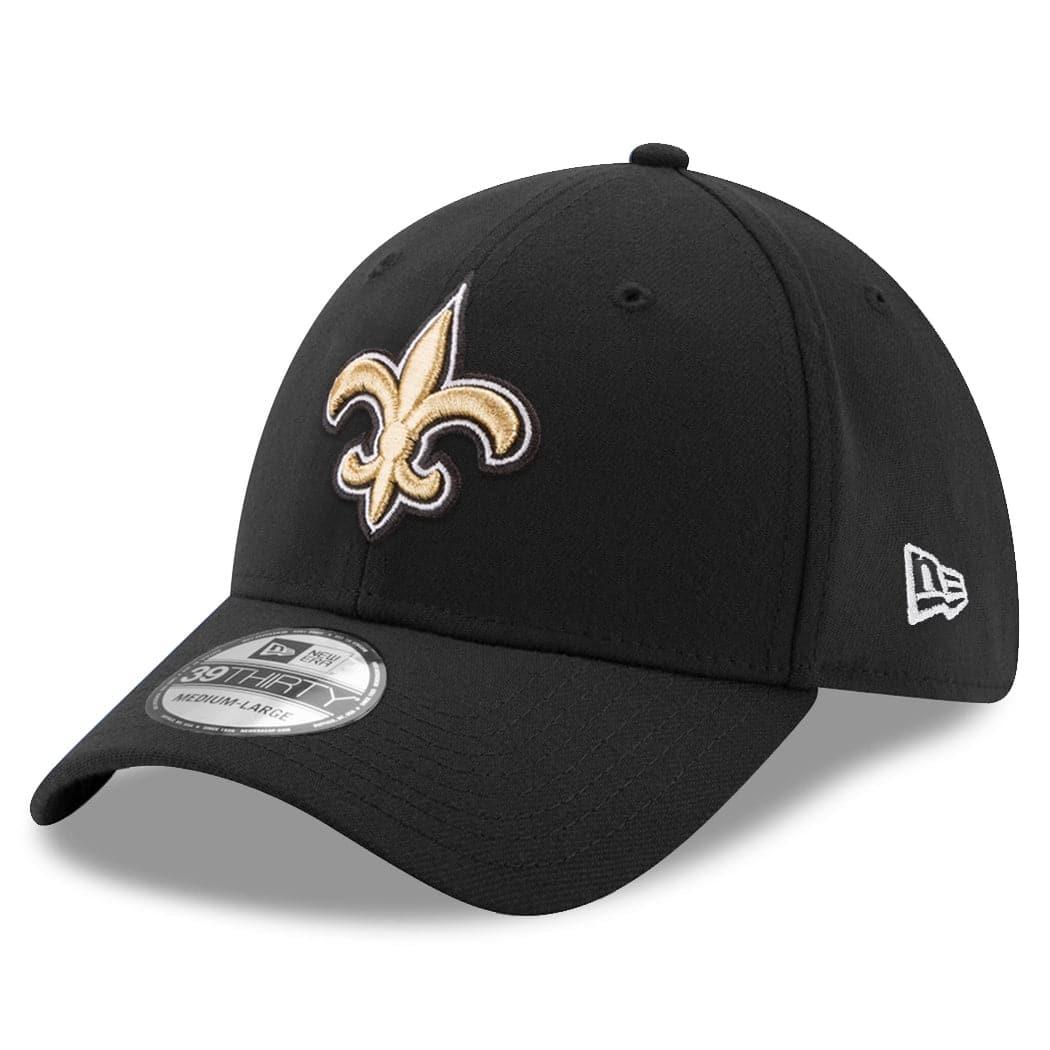 New Era Caps New Orleans Saints New Era NFL Team 39THIRTY Flex Fit Curve Hat - Black