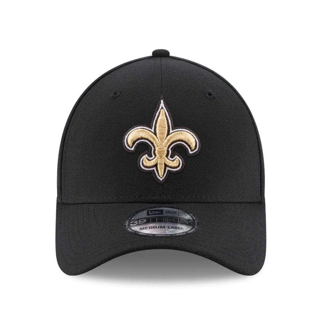 New Era Caps New Orleans Saints New Era NFL Team 39THIRTY Stretch-Fit Curve Hat - Black