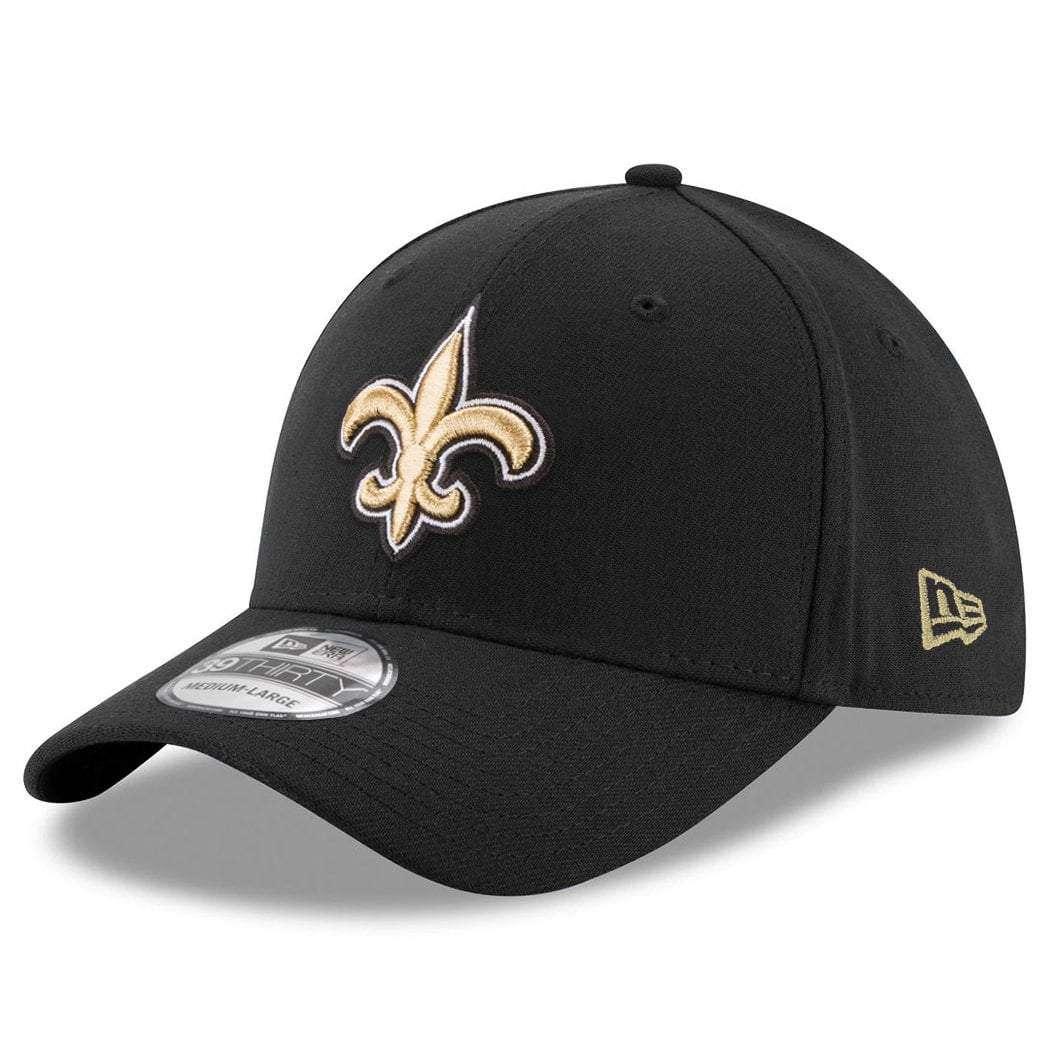 New Era Caps New Orleans Saints New Era NFL Team 39THIRTY Stretch-Fit Curve Hat - Black