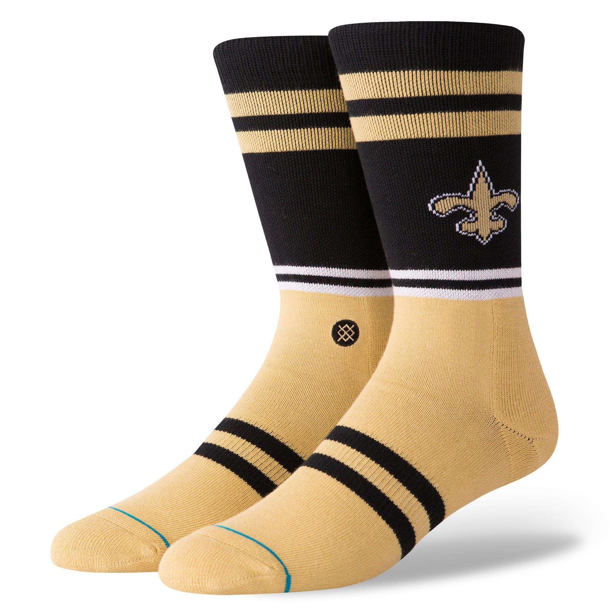 Stance Socks New Orleans Saints Stance NFL Logo Stripe Crew Socks - Gold/Black